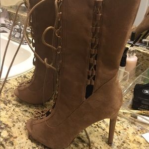 Tan lace up darling boots